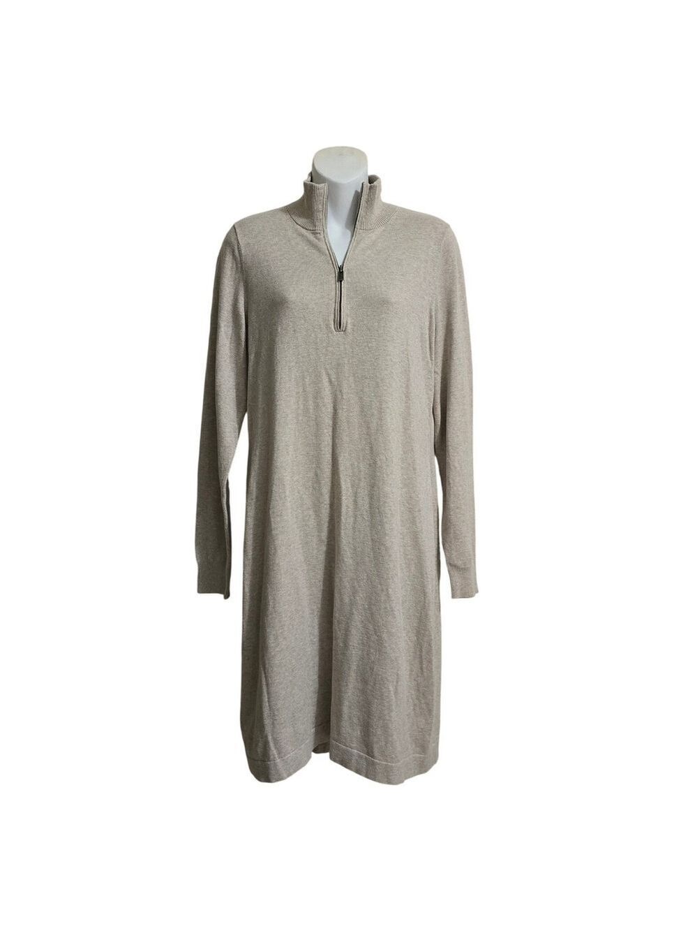 Tommy Bahama Pickford Half-Zip Dress In Heather Tan Sz M